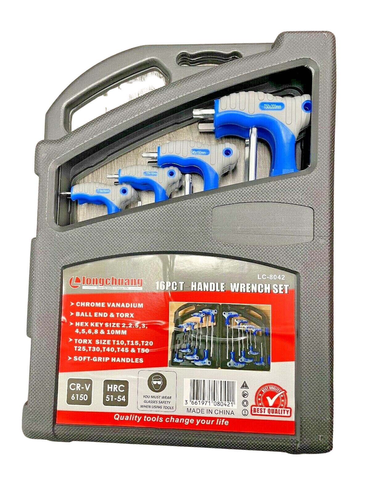 16 piece T-Handle Hex Key & Torx Key Set