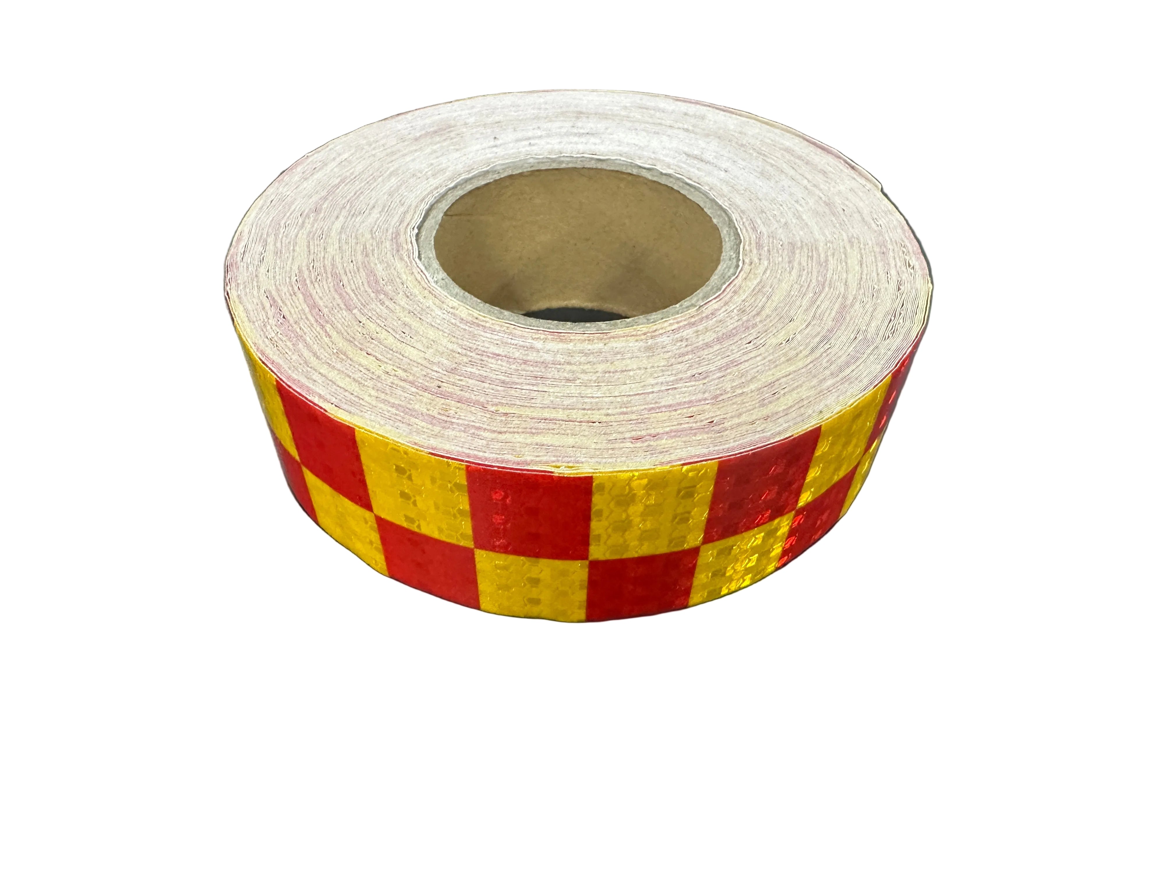 Reflective Safety Vehicle Tape - SQUARES Red/Amber - 50mm Width Adhesive