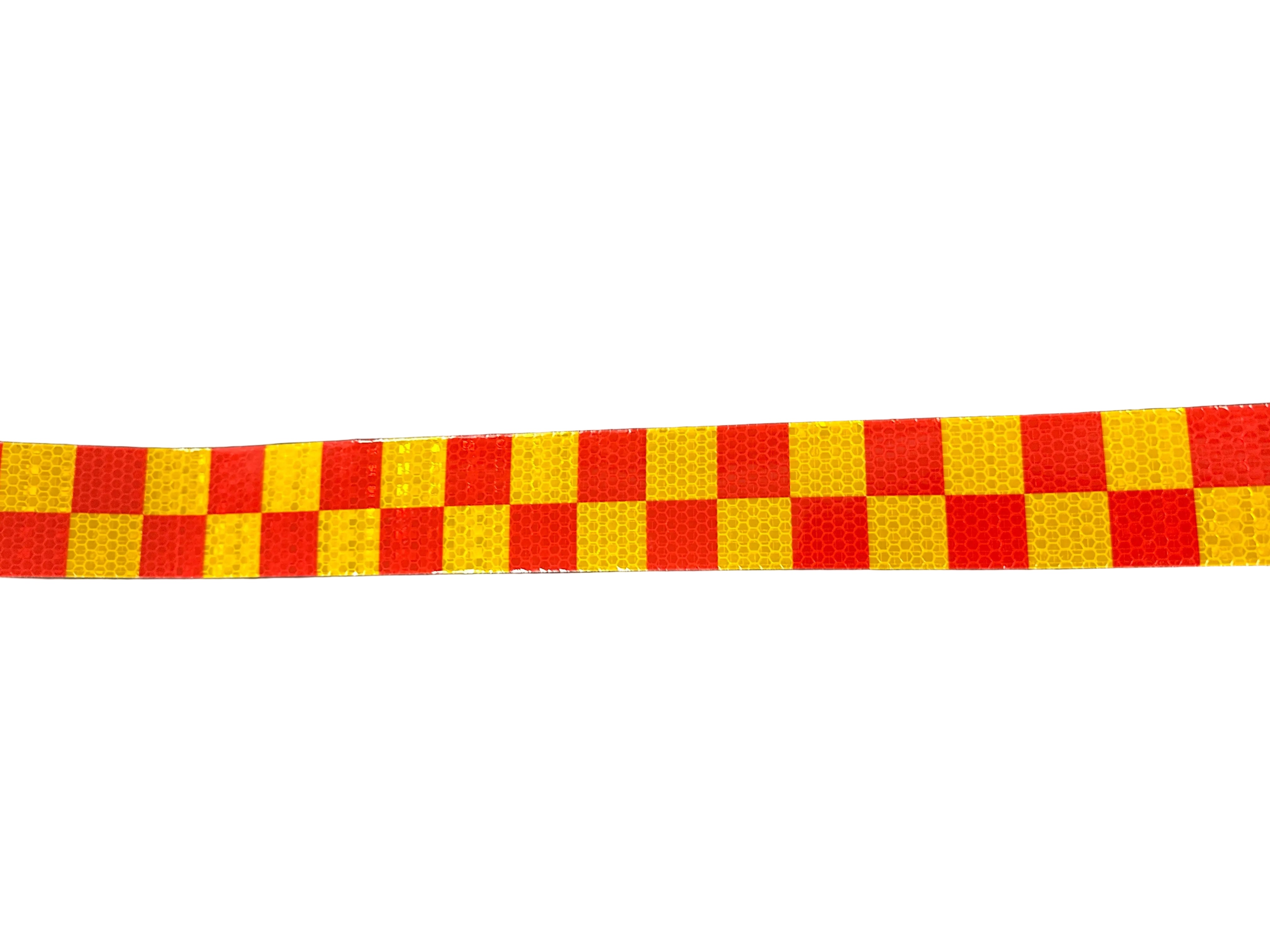 Reflective Safety Vehicle Tape - SQUARES Red/Amber - 50mm Width Adhesive