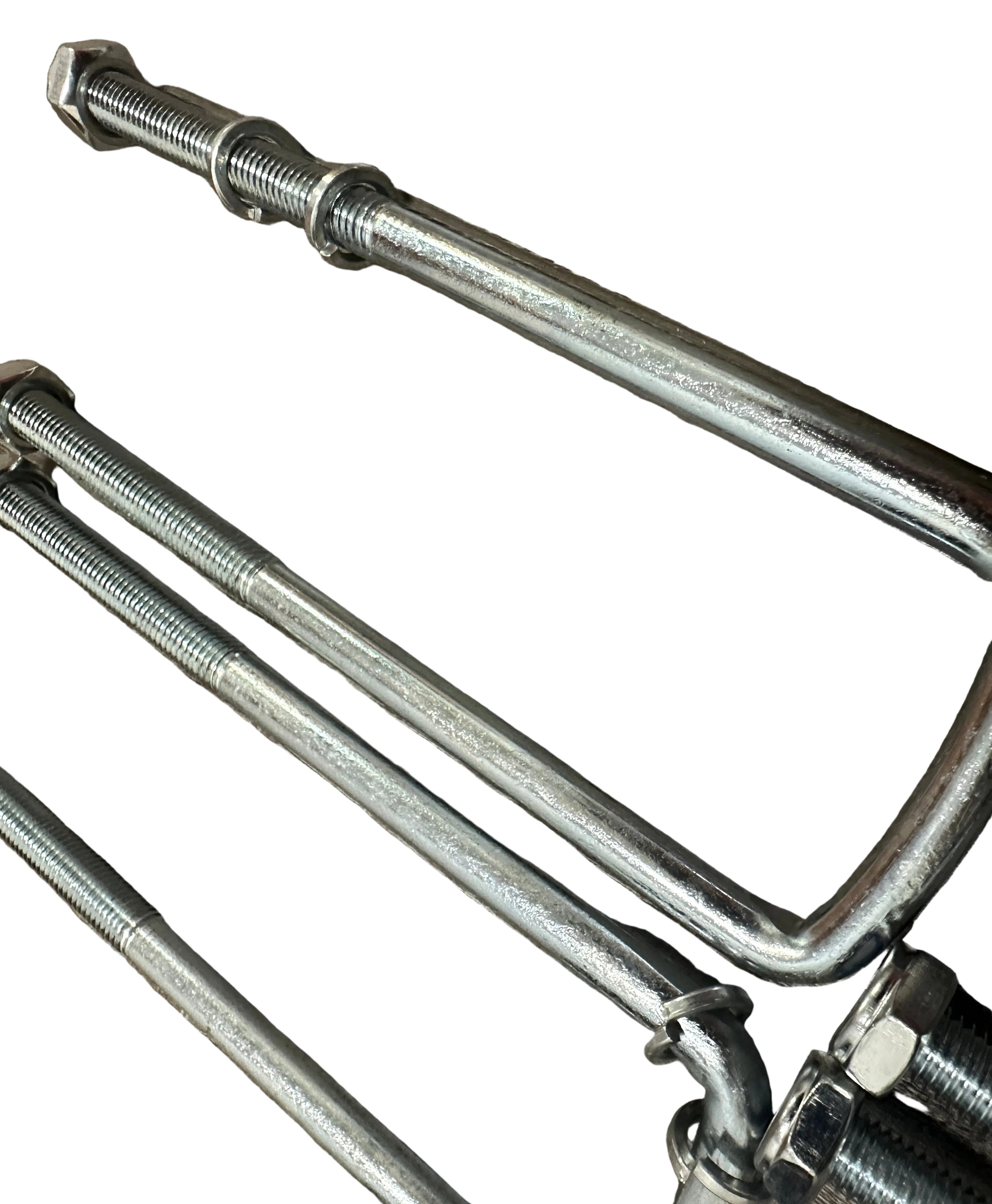 4x U-Bolts 50mm x 170mm / 200mm Square Nuts Galvanized