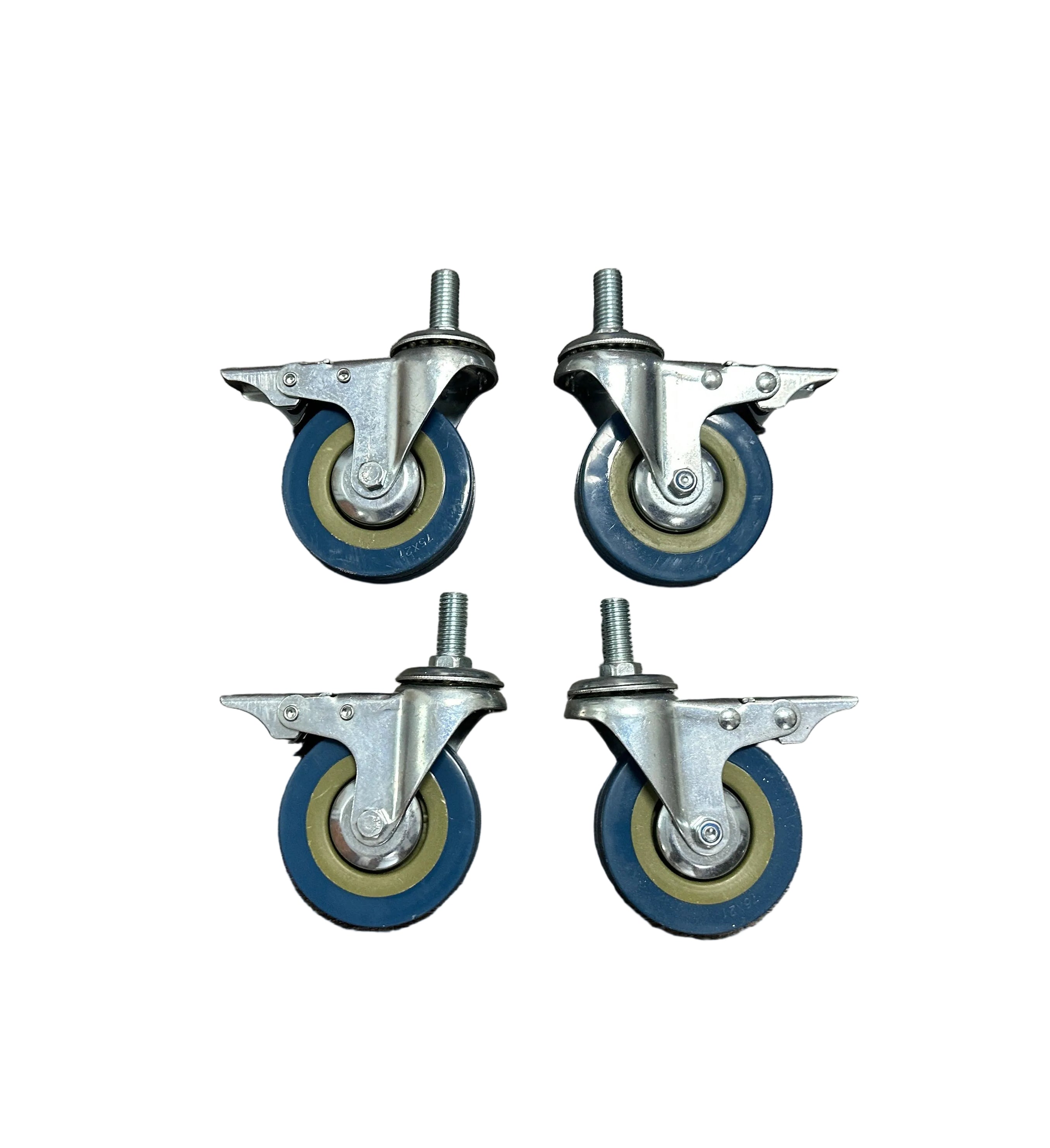 3" (75mm) Heavy Duty Swivel Castor Wheels M12-25mm - Set of 4