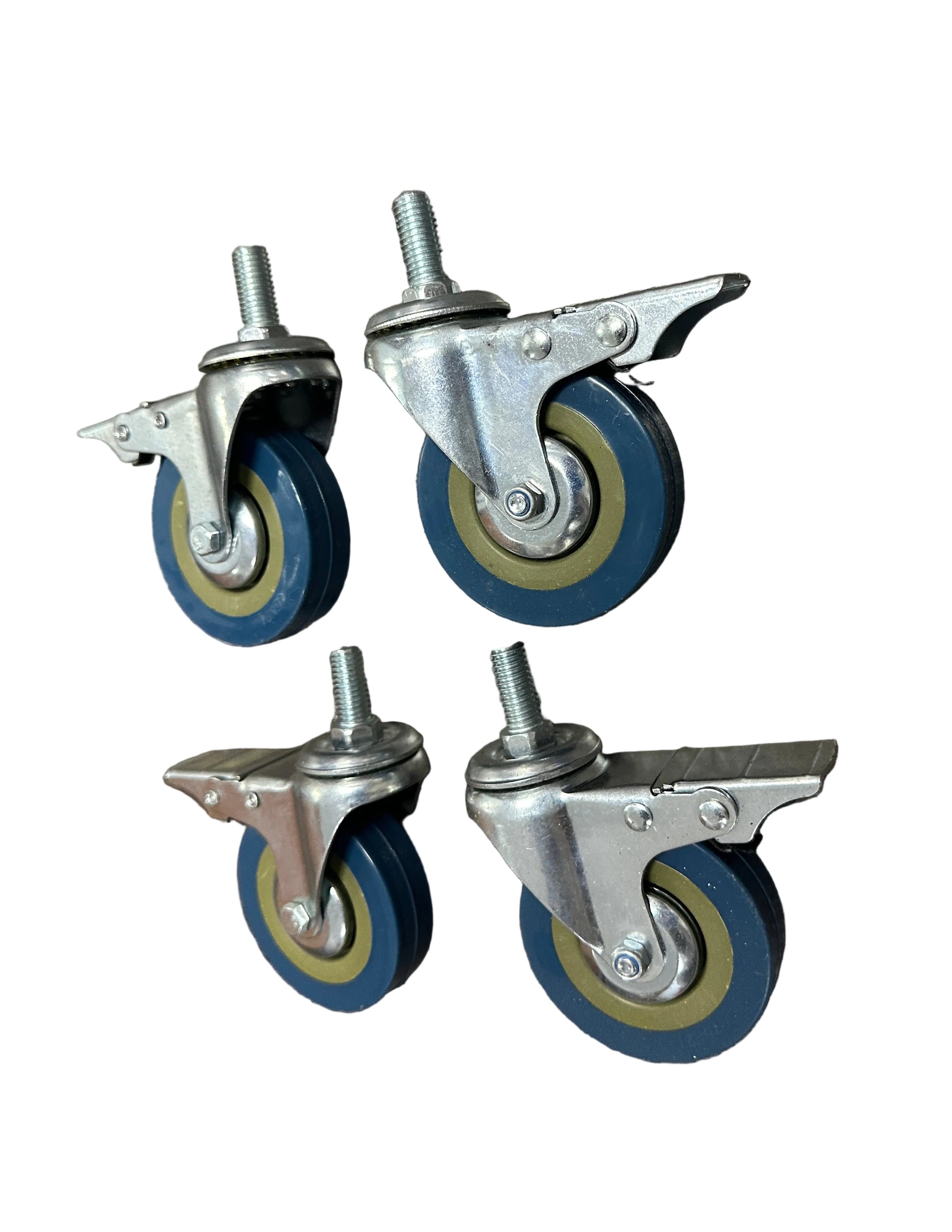 3" (75mm) Heavy Duty Swivel Castor Wheels M12-25mm - Set of 4