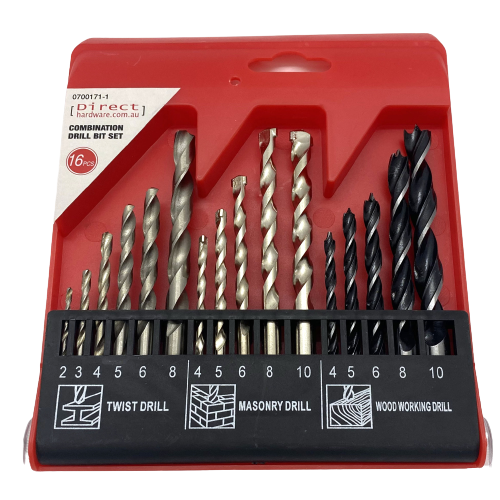 16 Piece Combination Heavy Duty Drill Set