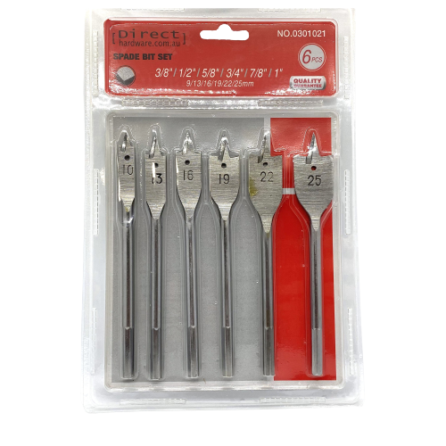 6 Piece Spade Wood Boring Bit Set