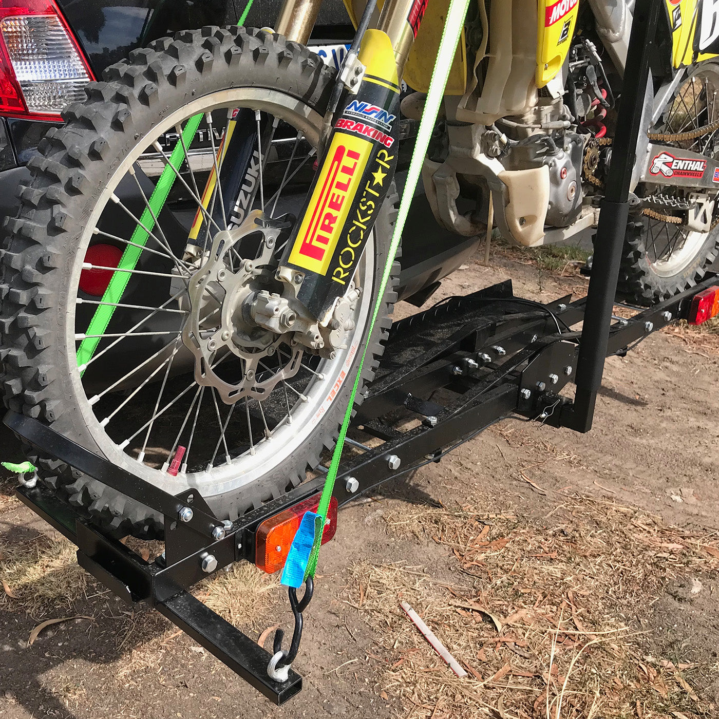 Motorbike Carrier with Ramp, Brake Light and Indicators