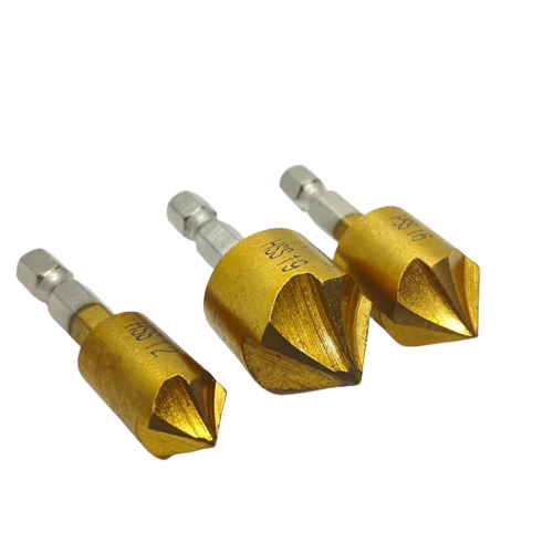 6 Piece Chamfer Countersink Deburring Drill Bit Set