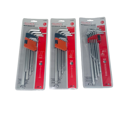 27 Piece - Allen Hex Key + Tamper Proof Torx Key + Ball Head Key Set