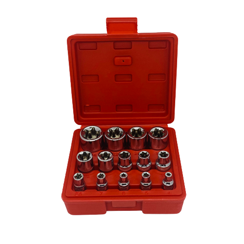 14 Piece External Torx Socket Set Female Bit