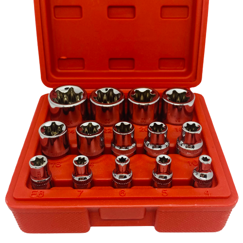 14 Piece External Torx Socket Set Female Bit