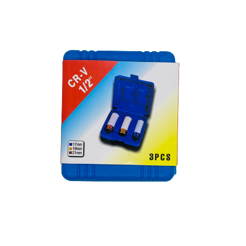 3 Piece Alloy Wheel Socket Set with Nylon Sleeve