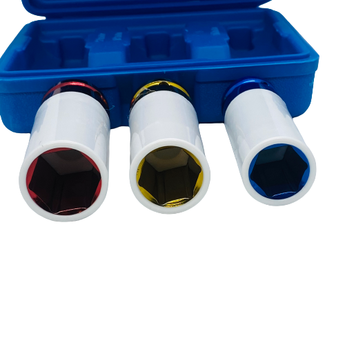 3 Piece Alloy Wheel Socket Set with Nylon Sleeve