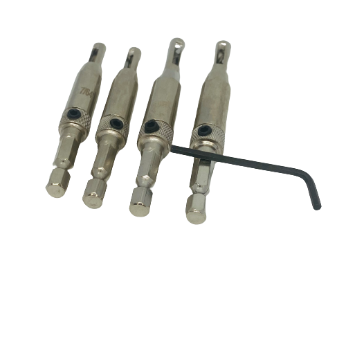 4 Piece Hex Shank Self-Centering Drill Bit Set