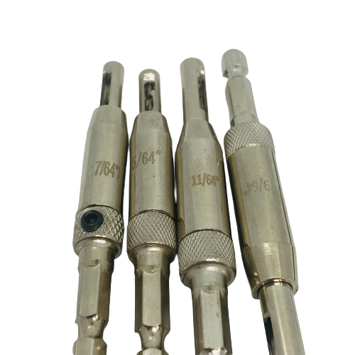 4 Piece Hex Shank Self-Centering Drill Bit Set