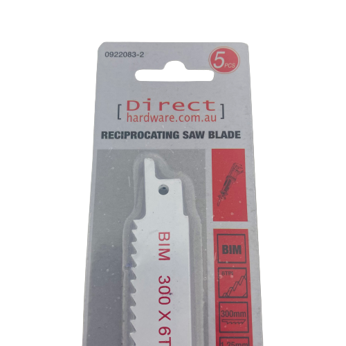 Reciprocating Saw Blades - 300mm / 6TPI (Packs of 5)