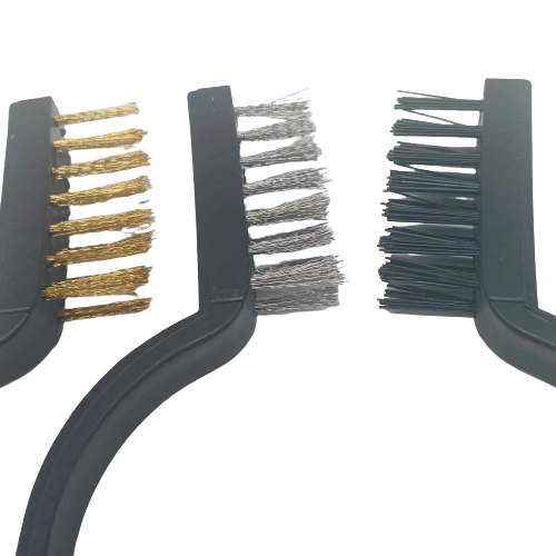 3 Piece Wire Brush Set - Brass, Stainless, Nylon
