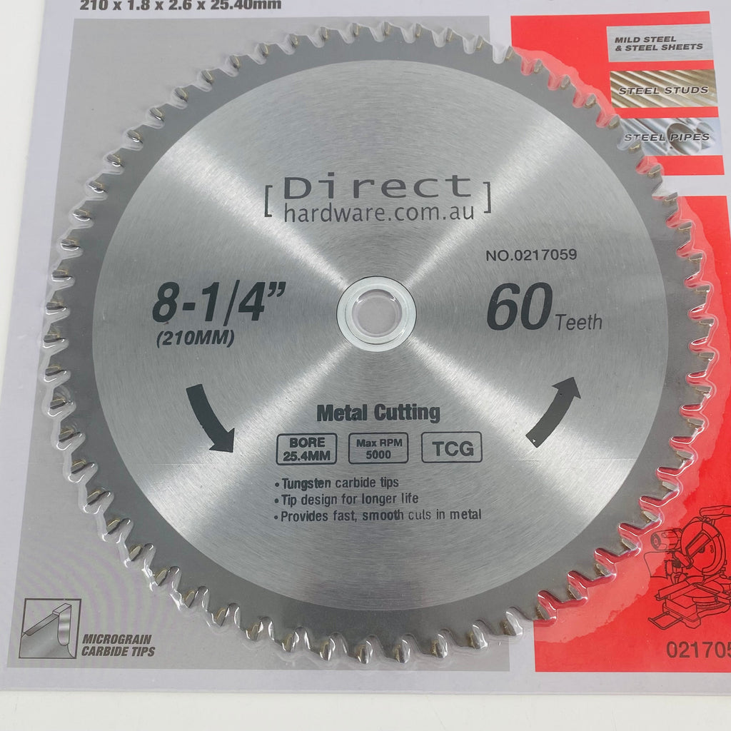 Circular Saw Blades 210mm 60T Teeth METAL CUTTING Direct