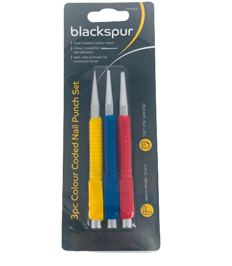 Colour Coded Nail Punch - 3 Pieces