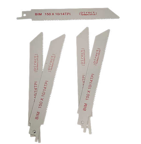 Reciprocating Saw Blades - 150mm / 10-14TPI (Packs of 5)