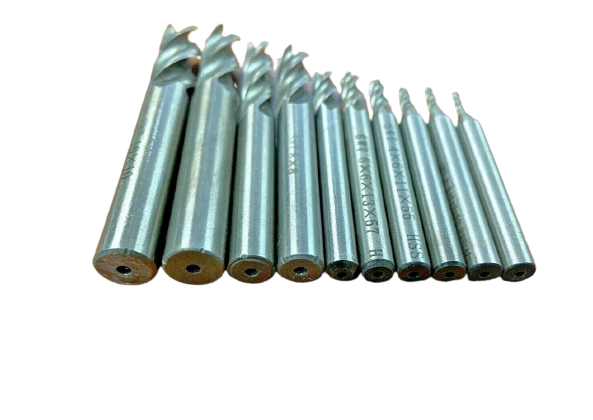 10 Piece 4 Flute Milling Drill Bit