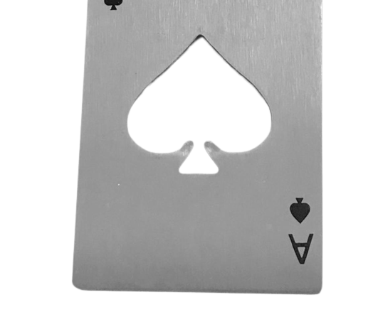 1 x Ace of Spades Credit Card Bottle Opener (Silver)