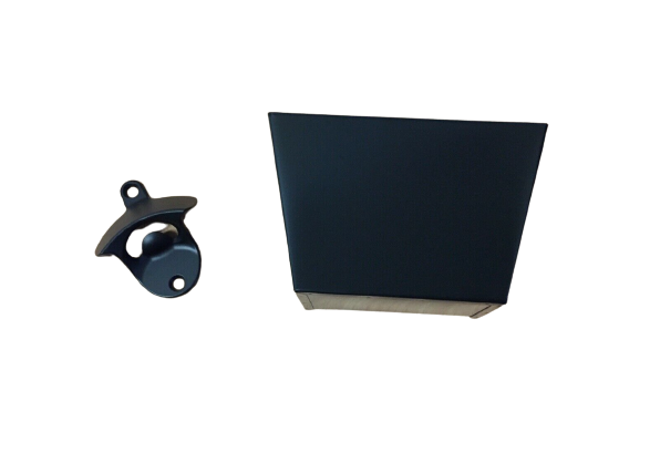 Black Stainless Steel Wall Mounted Bottle Opener + Cap Catcher
