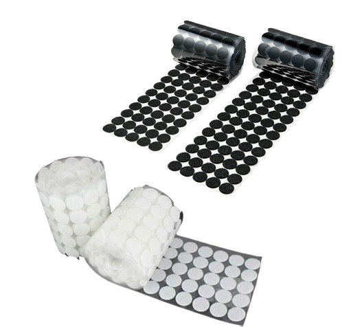 Adhesive HOOK AND LOOP Fastening Dots WHITE / BLACK