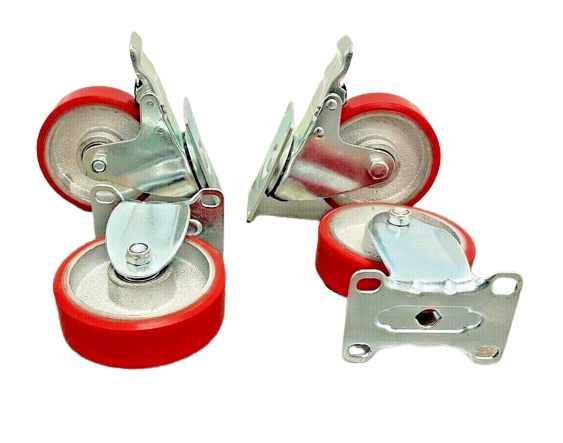 5" (125mm) Heavy Duty Swivel Castor Wheels - 4 Piece Set