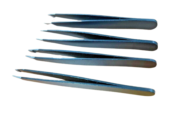 4 Piece Professional Tweezer Set