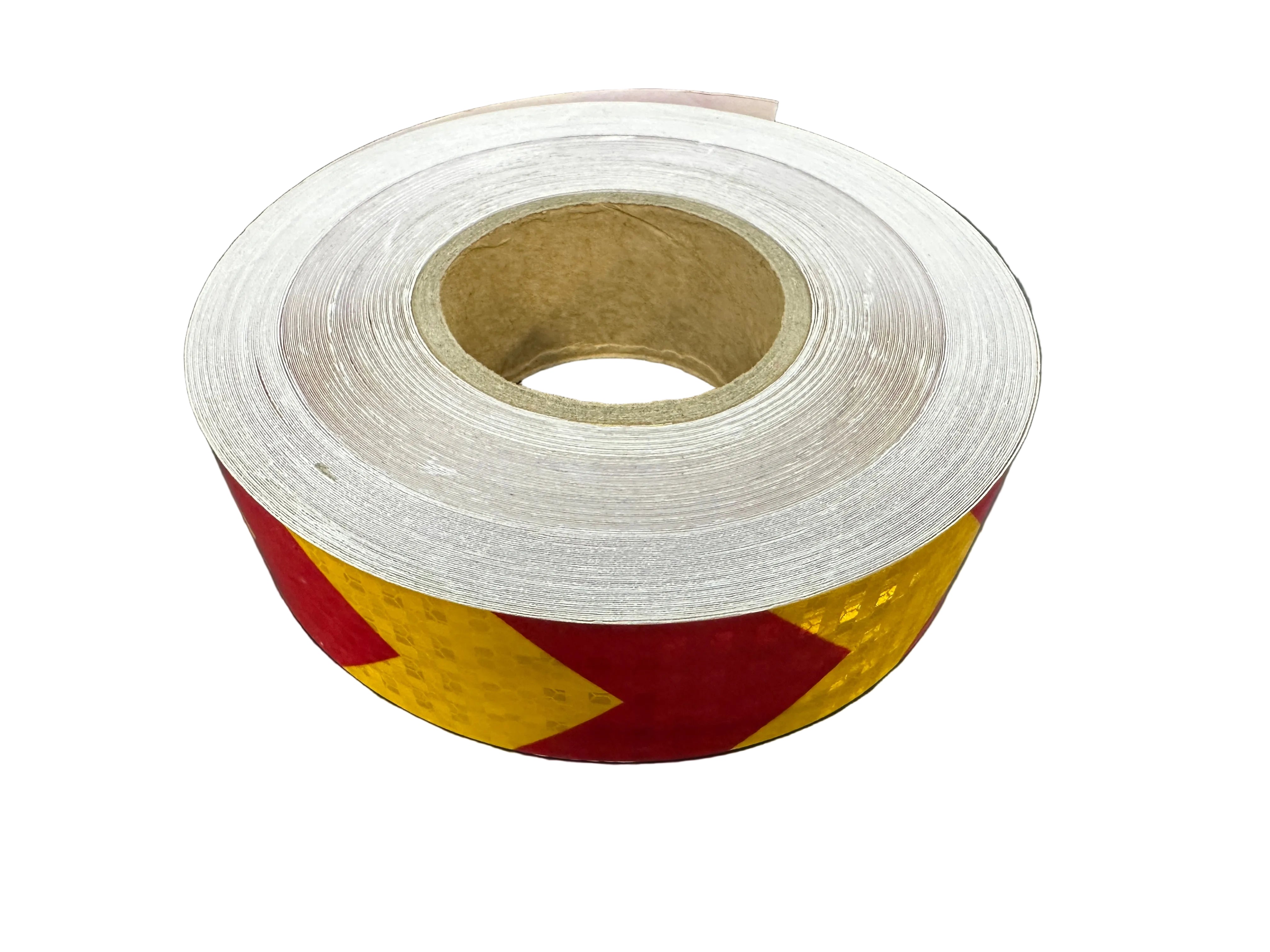 Reflective Safety Vehicle Tape - ARROW Amber/Red - 50mm Width Adhesive