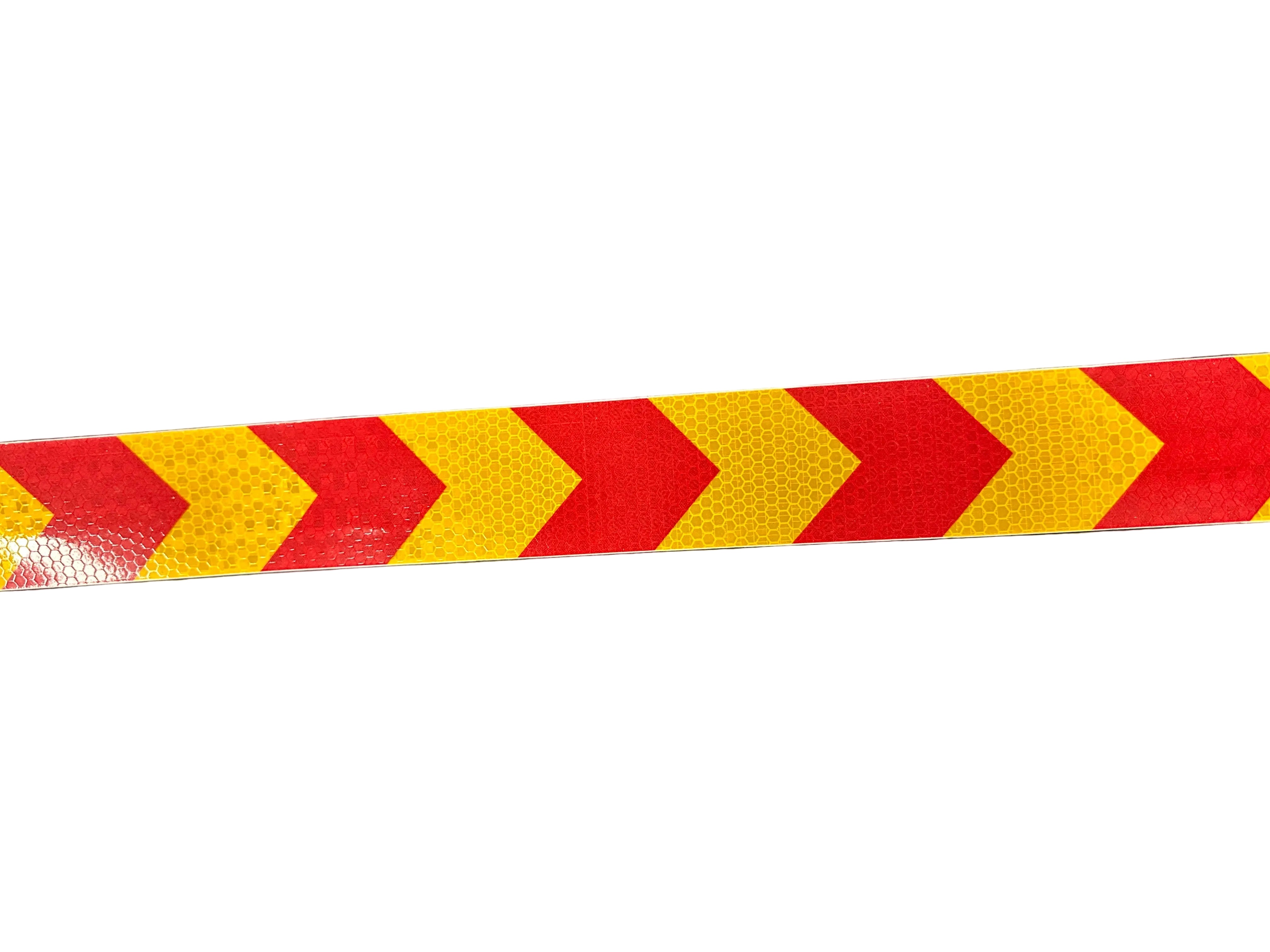 Reflective Safety Vehicle Tape - ARROW Amber/Red - 50mm Width Adhesive