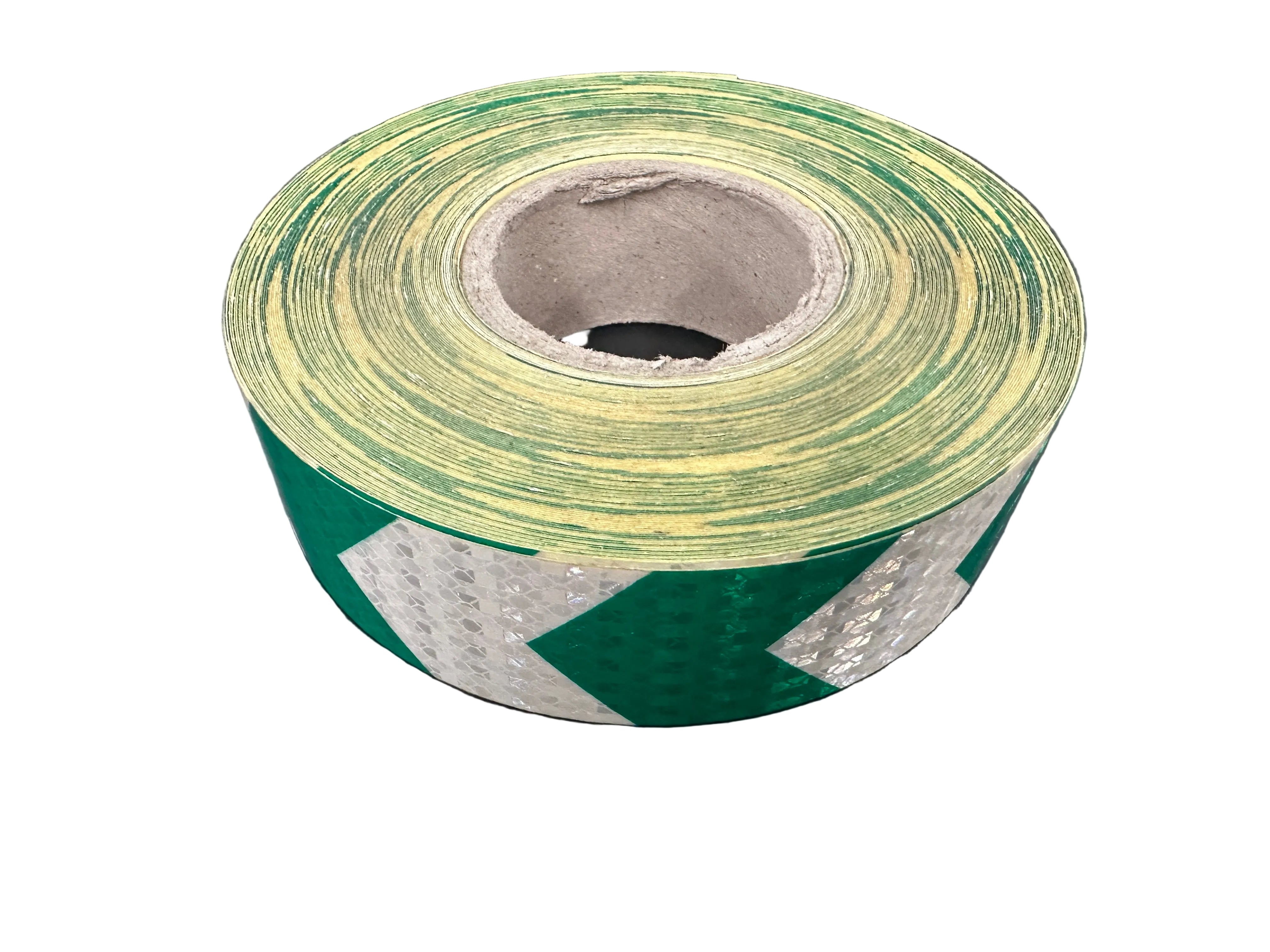 Reflective Safety Vehicle Tape - ARROW White/Green - 50mm Width Adhesive