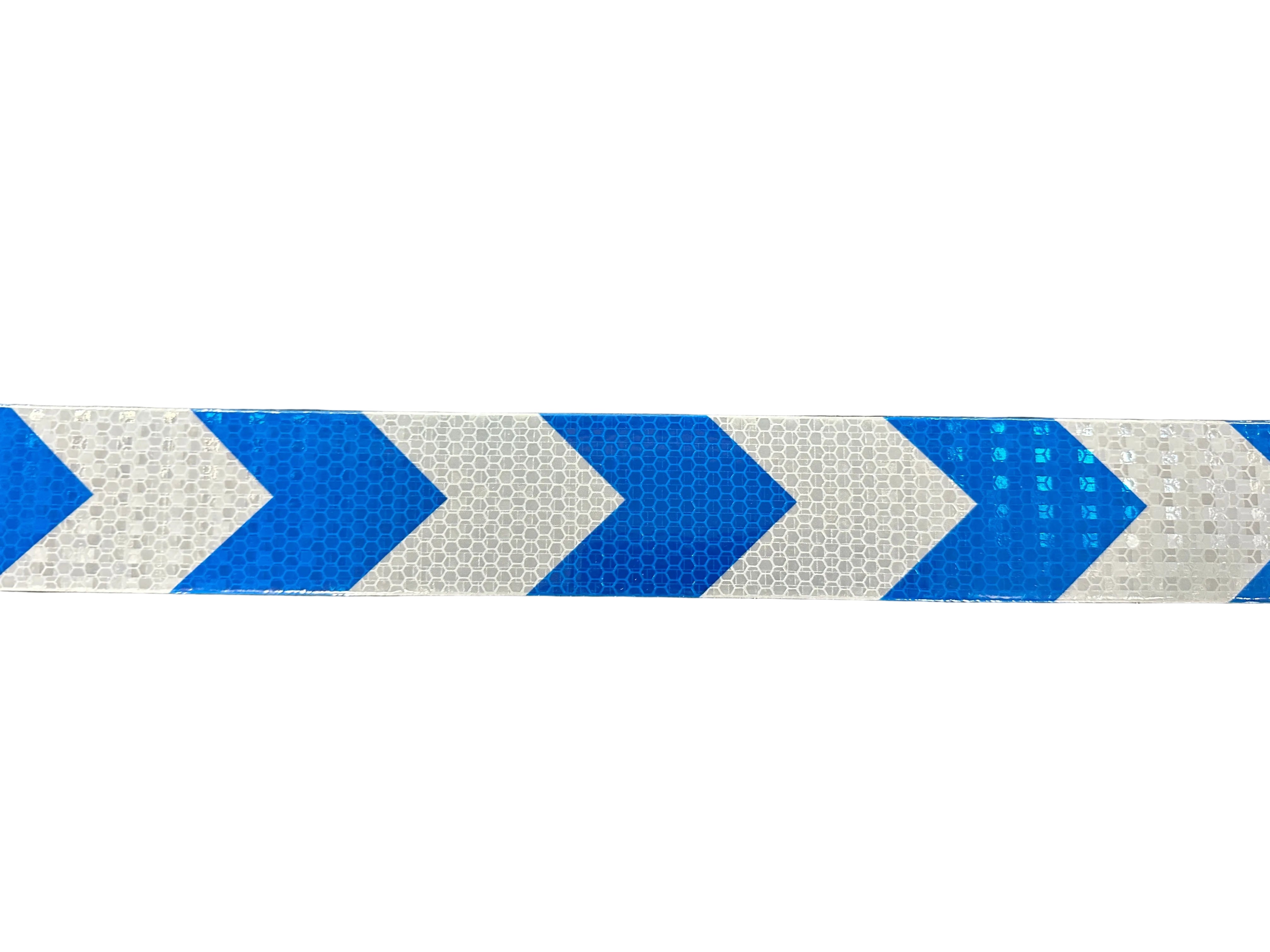 Reflective Safety Vehicle Tape - ARROW White/Blue - 50mm Width Adhesive