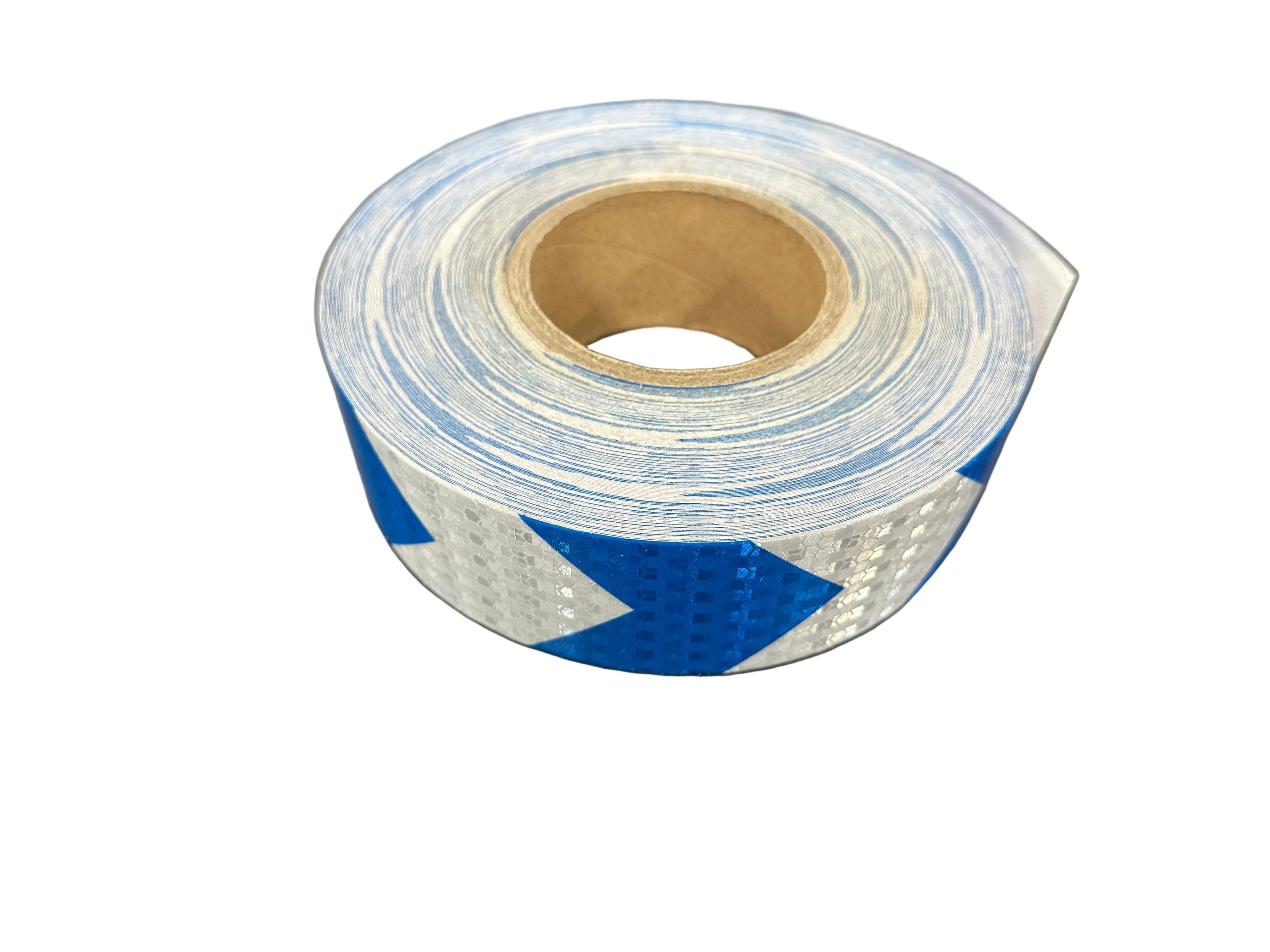 Reflective Safety Vehicle Tape - ARROW White/Blue - 50mm Width Adhesive