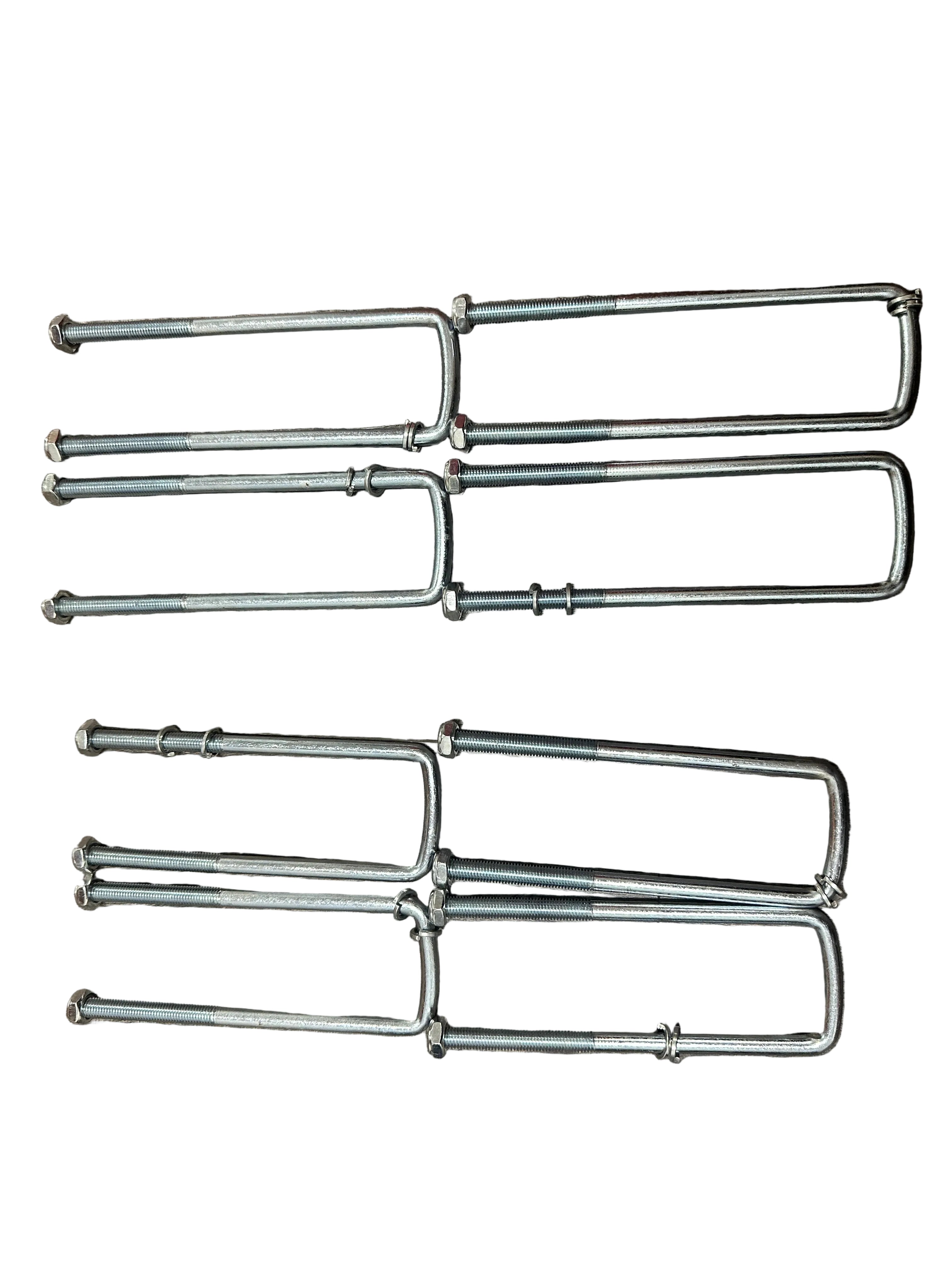 4x U-Bolts 50mm x 170mm / 200mm Square Nuts Galvanized