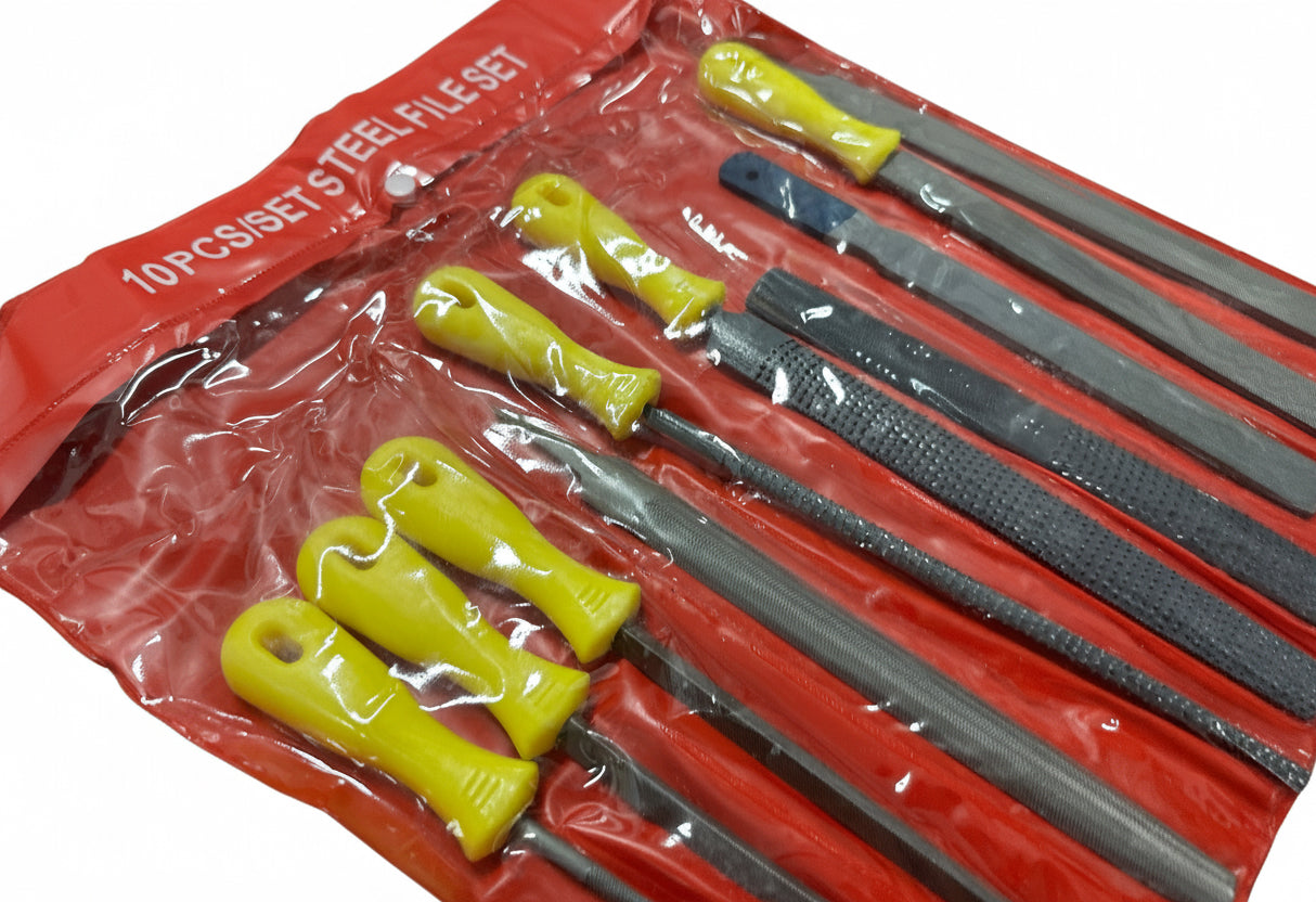 10pc 300mm Flat Half Round Flat Triangle File & Rasp Set