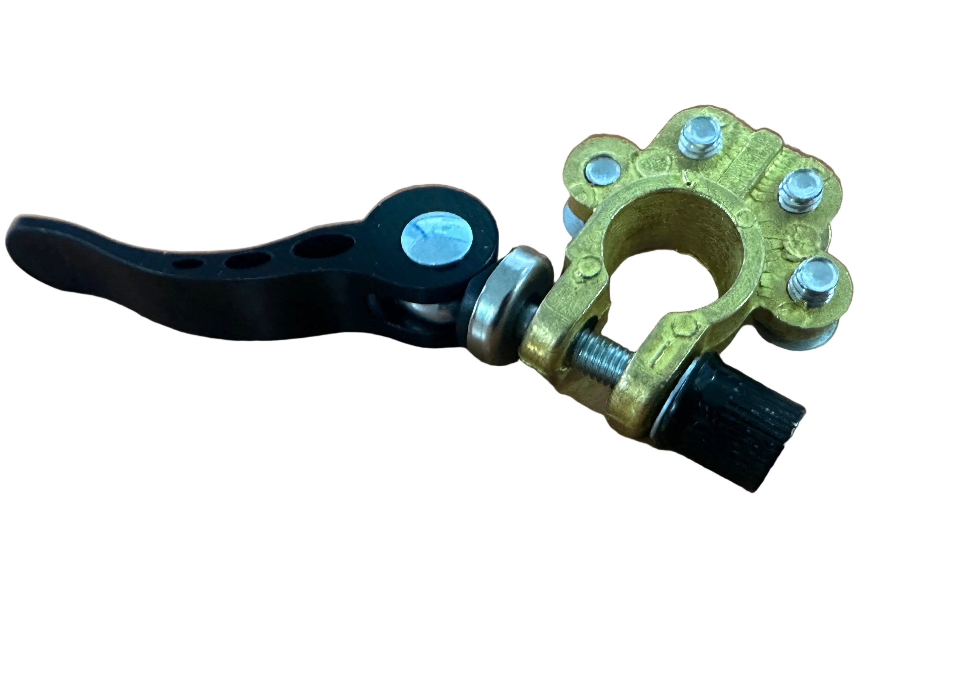Positive / Negative Car Battery Terminal Clamp 4-Way Brass