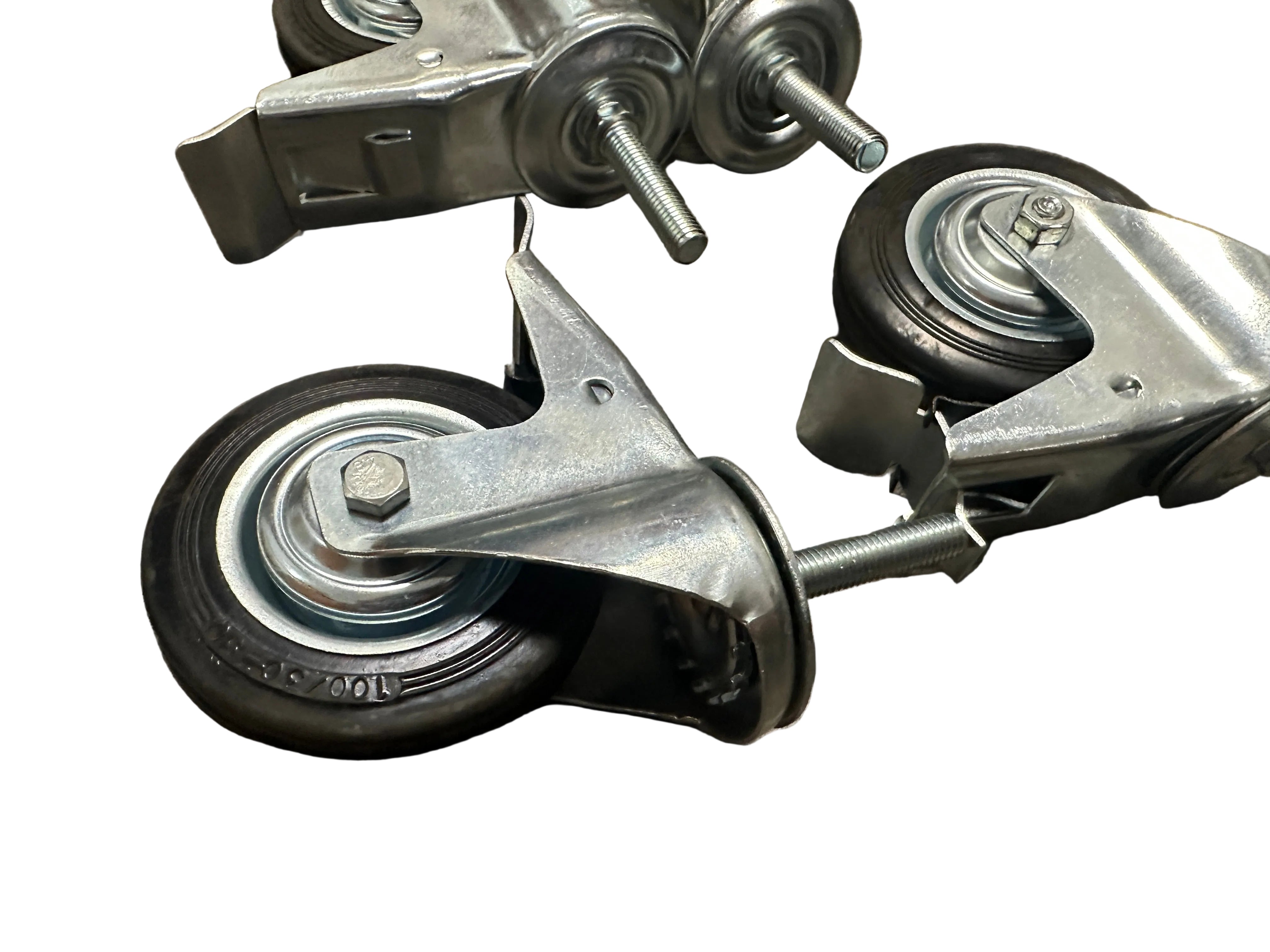 4" (100mm) Heavy Duty Swivel Castor Wheels M12-50mm - Set of 4
