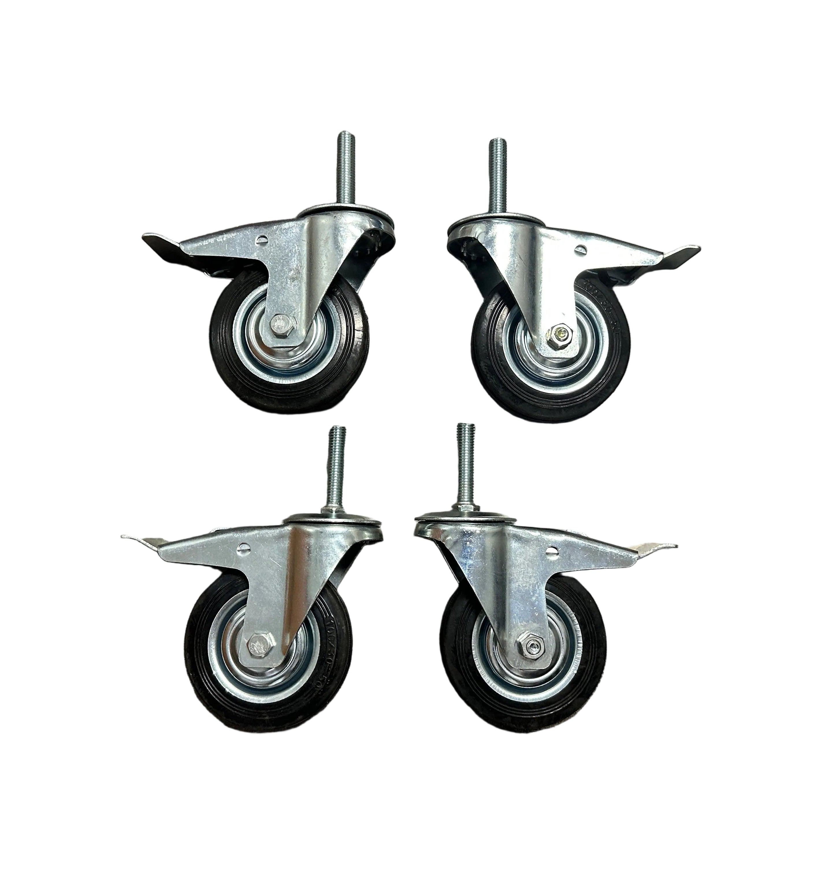 4" (100mm) Heavy Duty Swivel Castor Wheels M12-50mm - Set of 4