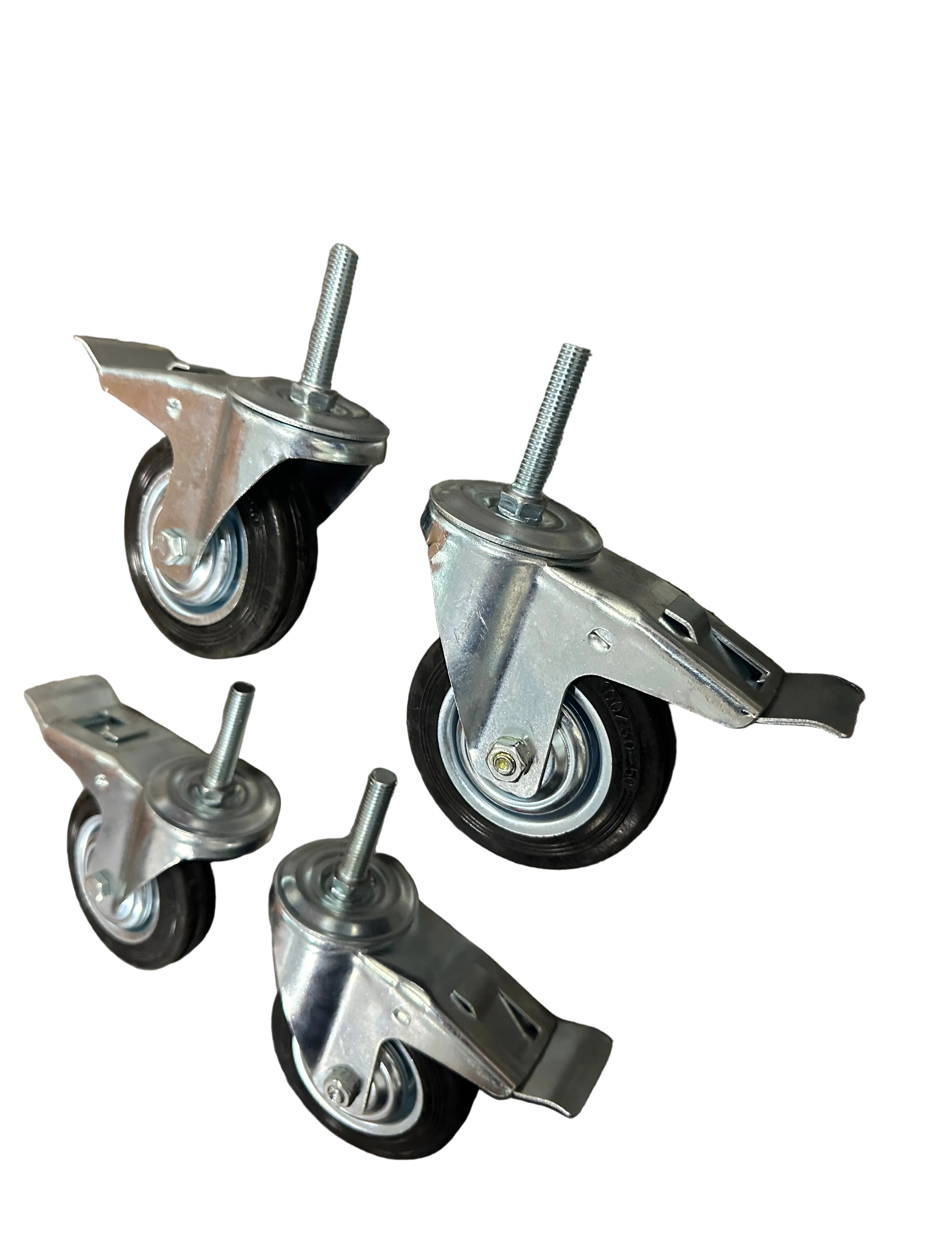 4" (100mm) Heavy Duty Swivel Castor Wheels M12-50mm - Set of 4