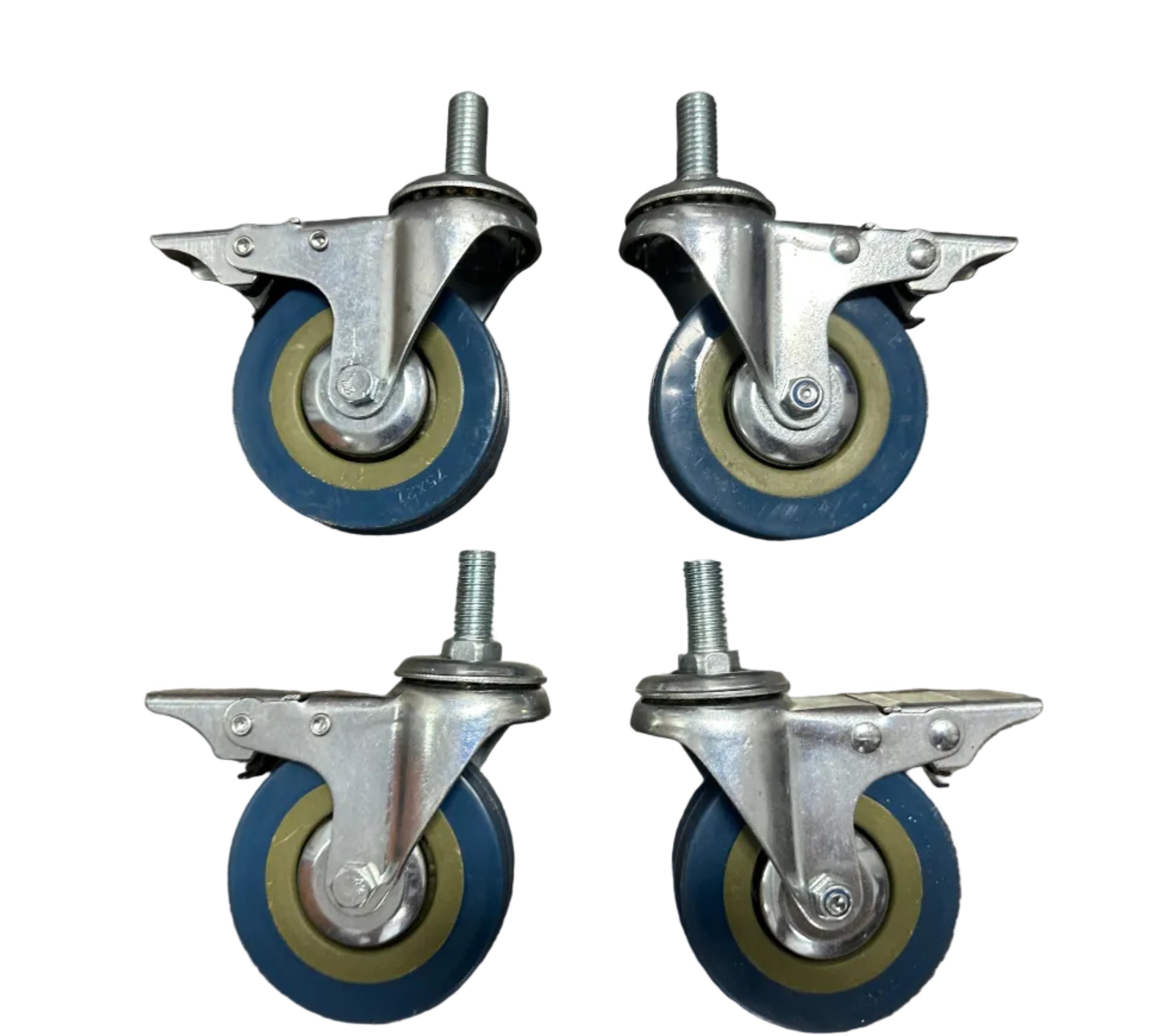 3" (75mm) Heavy Duty Swivel Castor Wheels M12-25mm - Set of 4