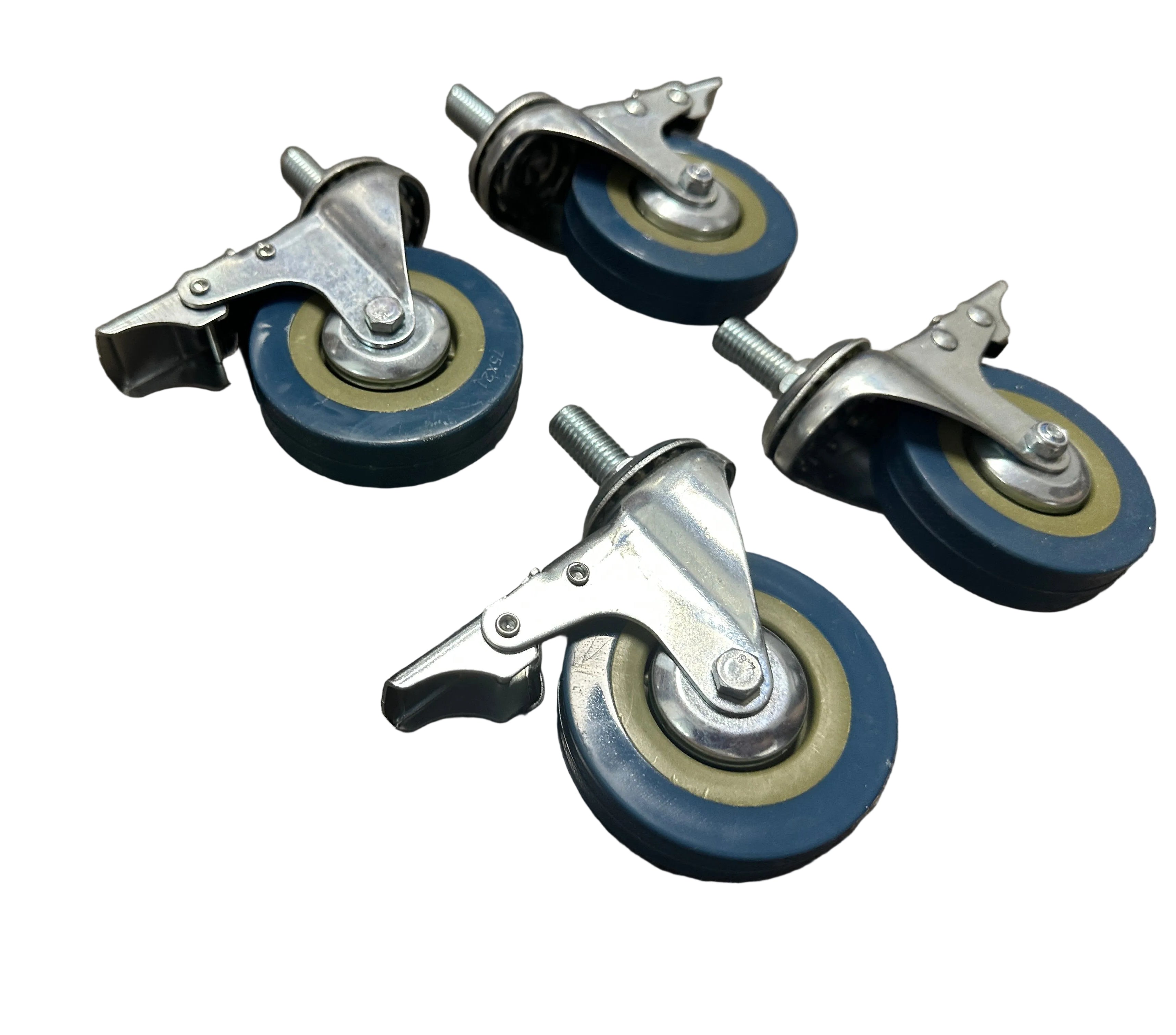 3" (75mm) Heavy Duty Swivel Castor Wheels M12-25mm - Set of 4