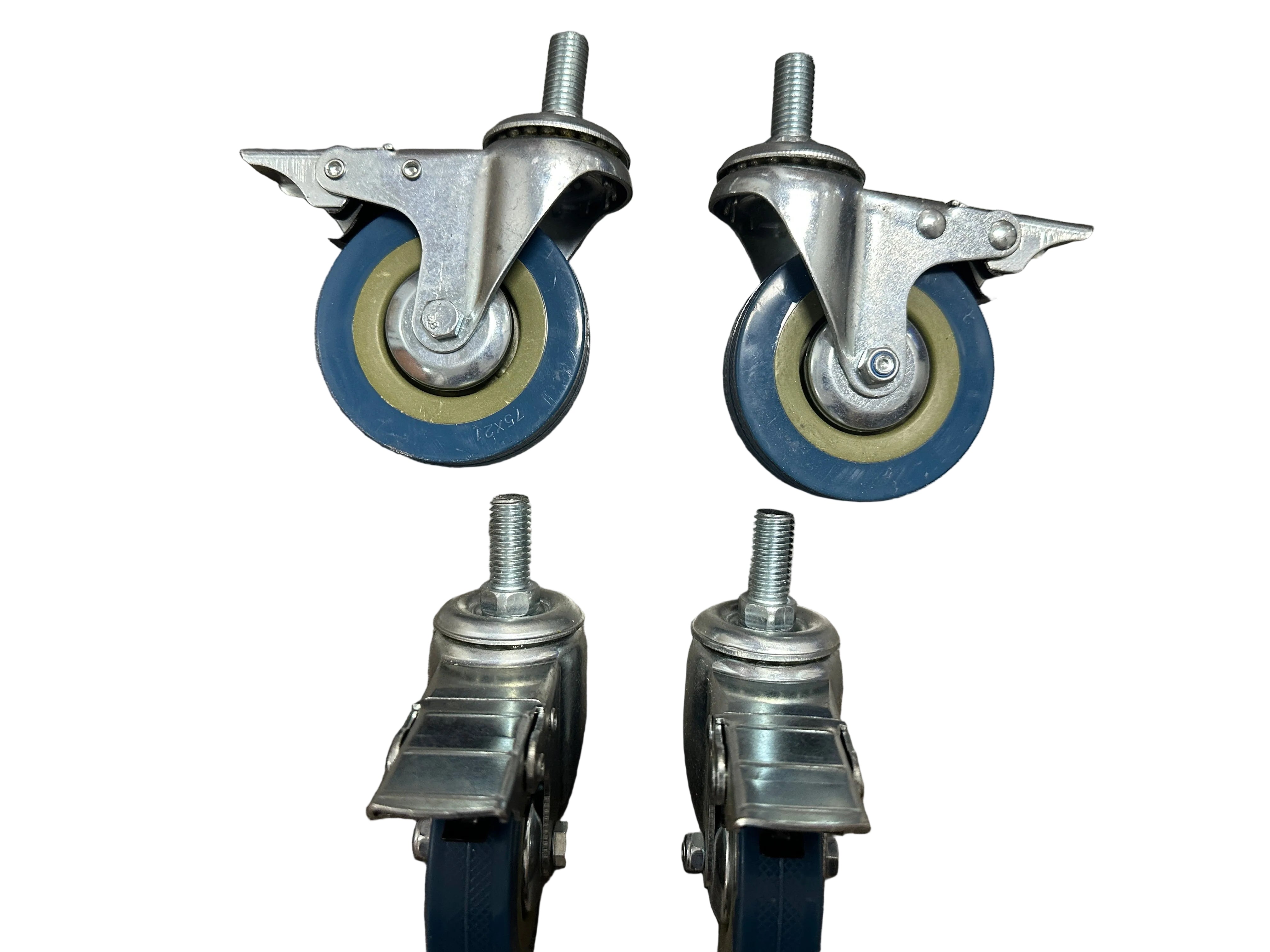 3" (75mm) Heavy Duty Swivel Castor Wheels M12-25mm - Set of 4
