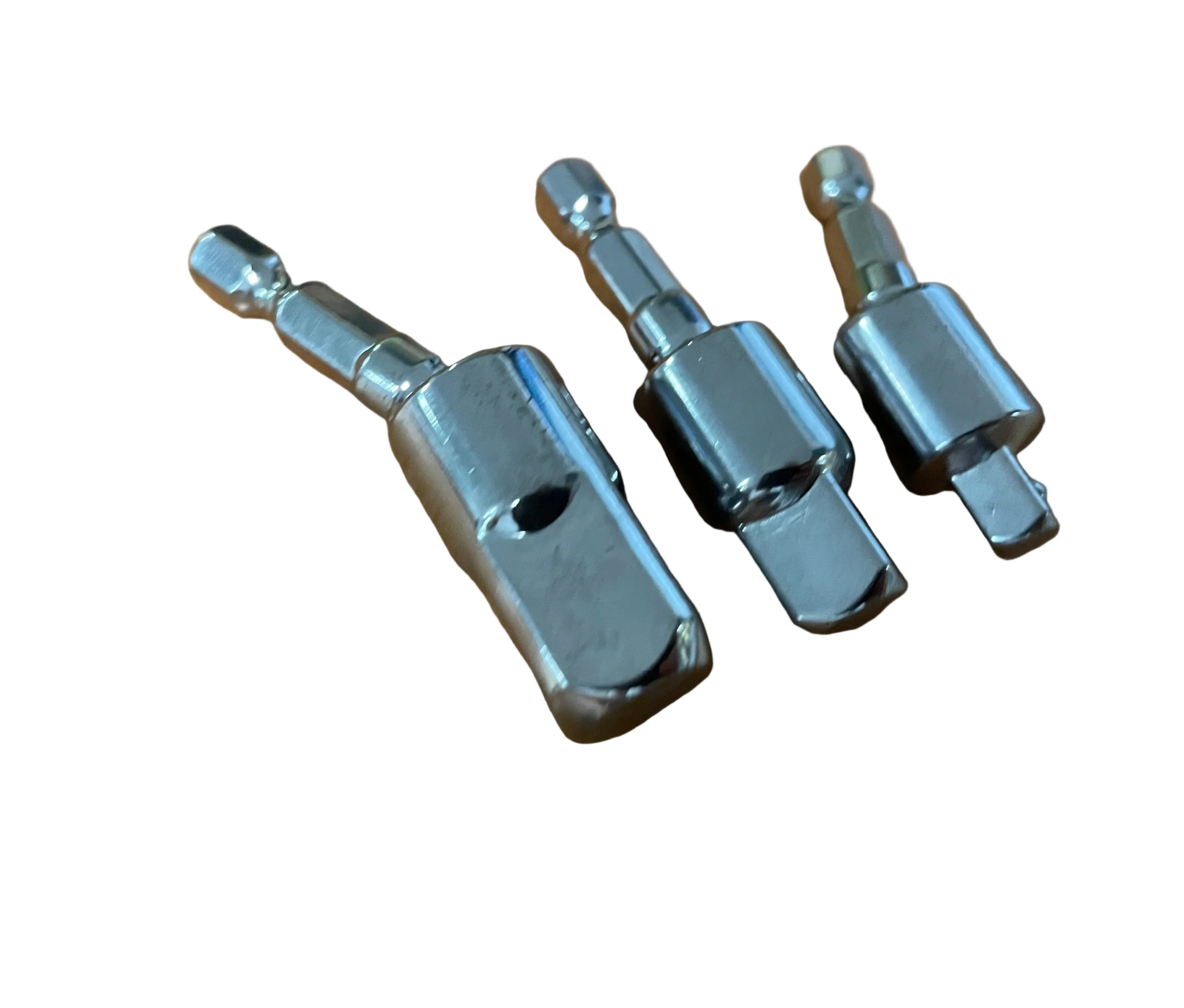 x3 Set 1/2" 1/4" 3/8" Swivel Socket Adaptor Set Hex Shank Bits