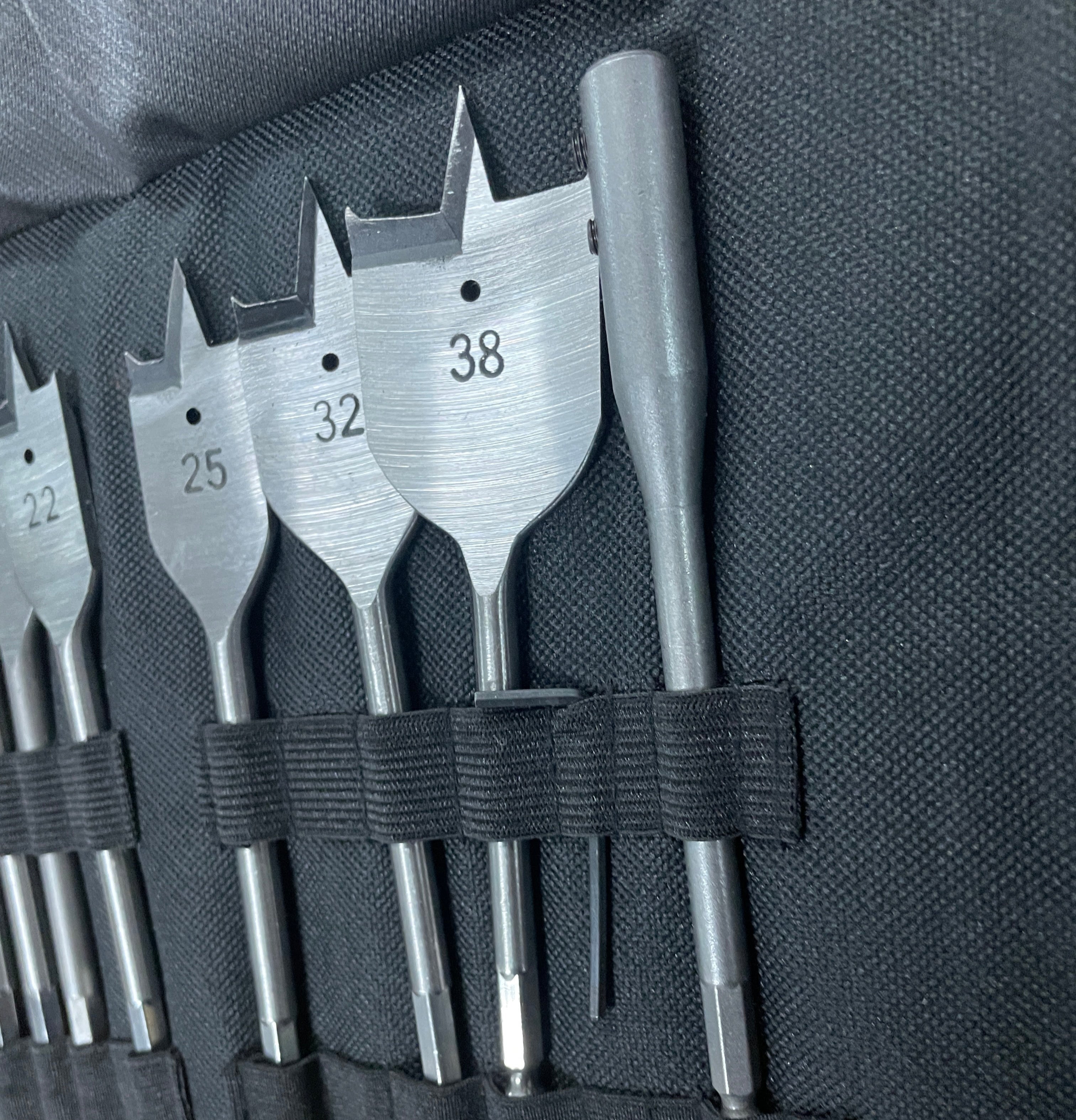 11Pc 6-38mm Spade Bit Set Hex Shank + Extension