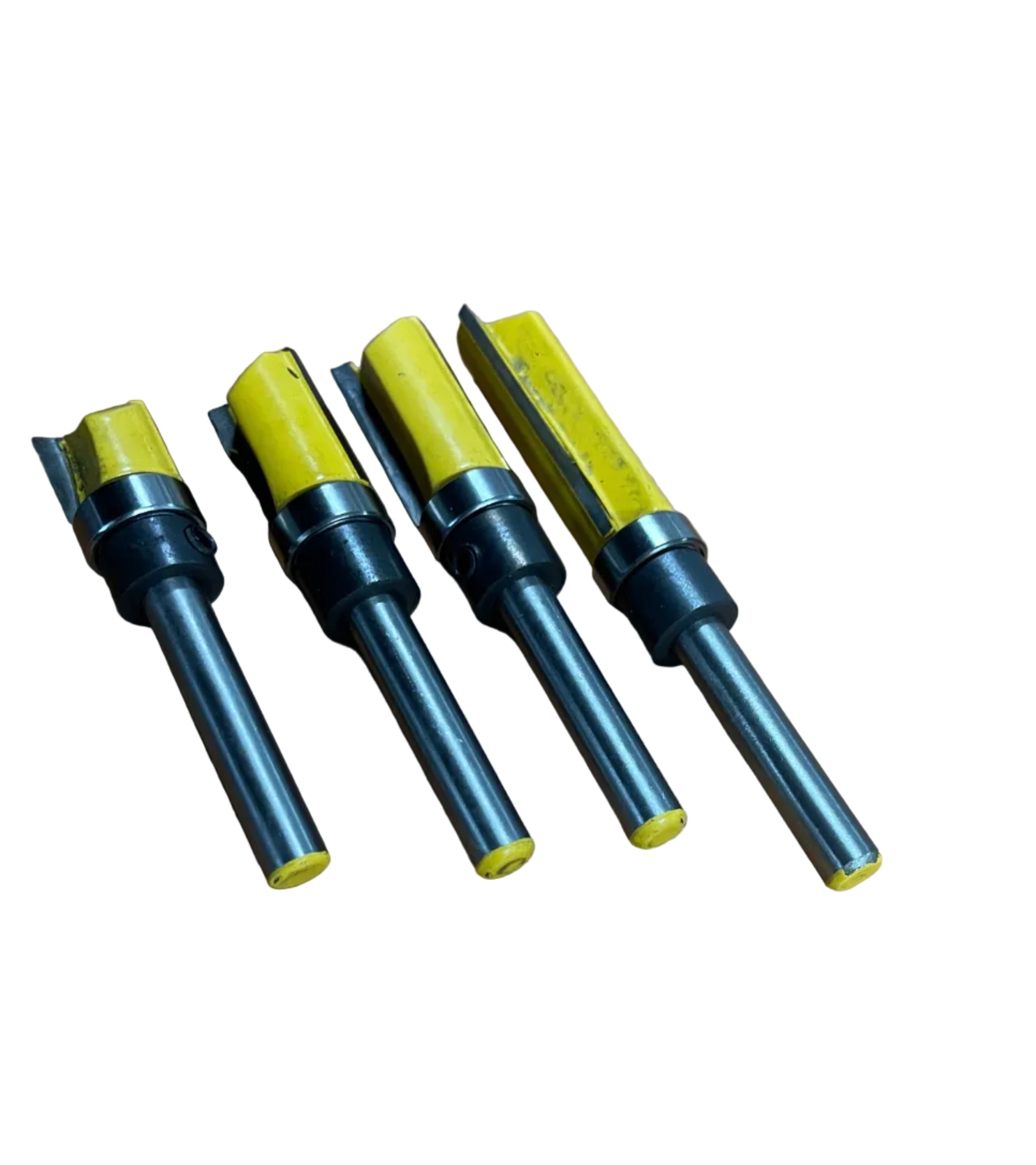 4 Piece 1/4" Shank Flute Flush Trim Router Bit Set