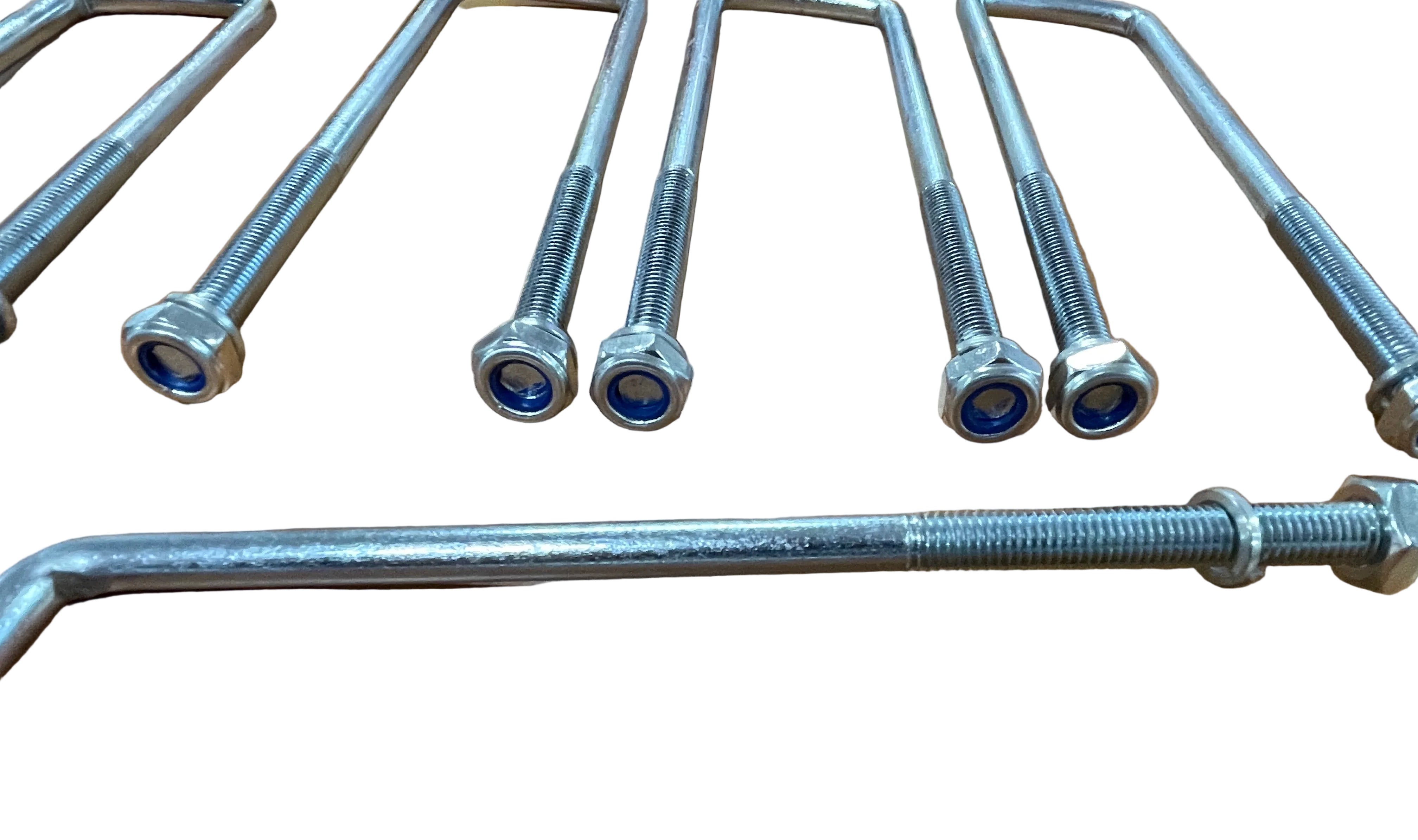 4x U-Bolts 50mm x 170mm / 200mm Square Nuts Galvanized