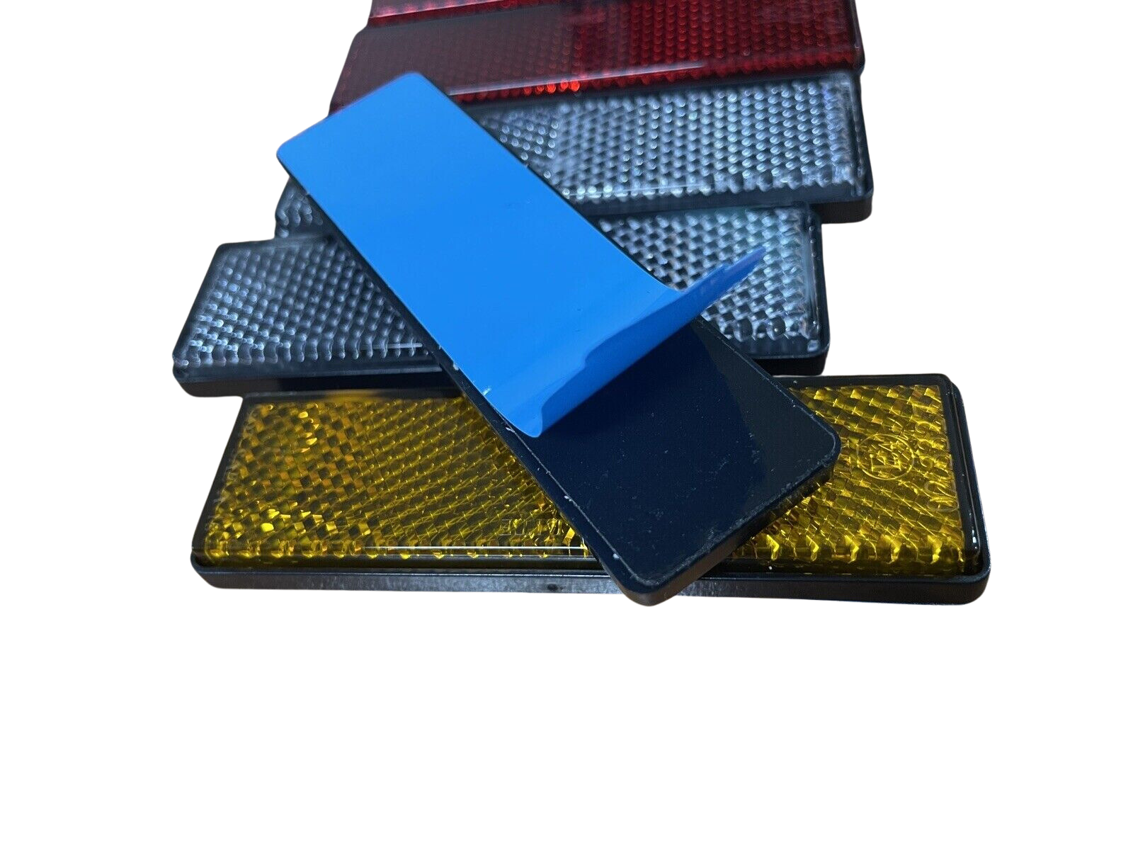 6 Piece Reflector Set - RED WHITE AMBER Self Adhesive