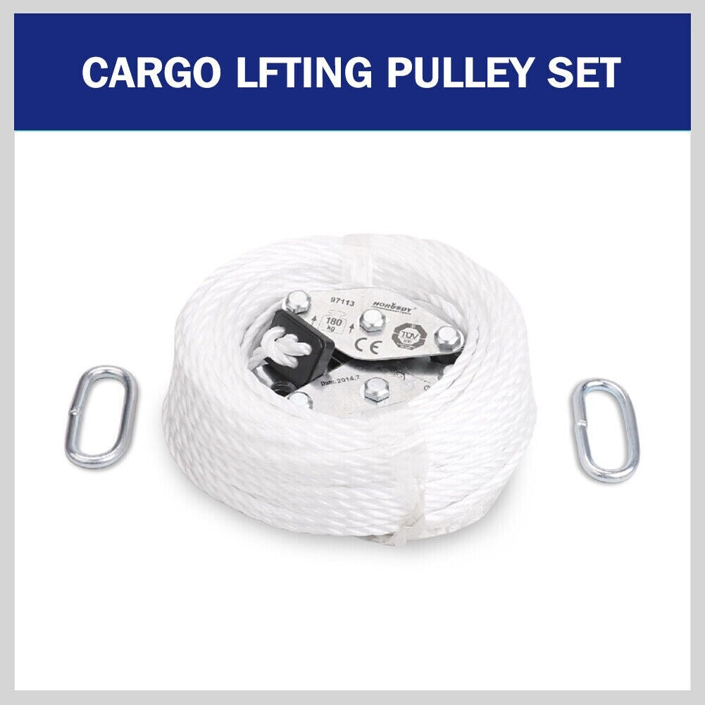 180kg Loading Cargo Lifting Pulley 20M Long Rope Winch