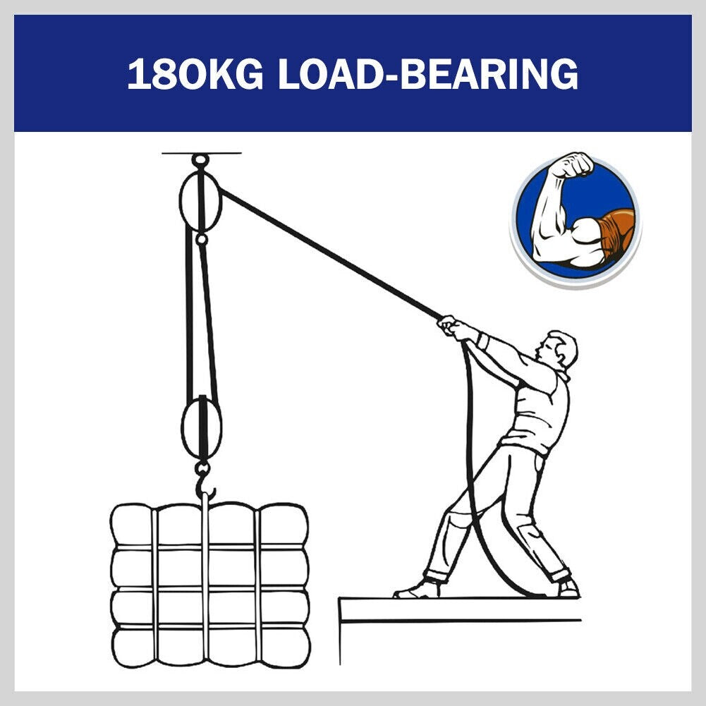 180kg Loading Cargo Lifting Pulley 20M Long Rope Winch