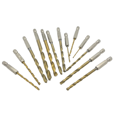 Quick Change Hex Drill Bits. - 13 Piece Set